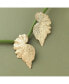 ფოტო #3 პროდუქტის Women's Gold Textured Leaf Drop Earrings