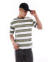 ADPT oversized t-shirt in washed khaki stripe