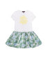 ფოტო #1 პროდუქტის Child River Riviera Solid Jersey and Gauze Woven Dress