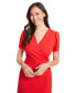 Women's Belted Puff-Sleeve Tulip-Hem Dress