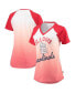 Фото #2 товара Women's Red and White St. Louis Cardinals Shortstop Ombre Raglan V-Neck T-shirt