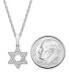 Фото #4 товара Wrapped diamond Star of David 18" Pendant Necklace (1/10 ct. t.w.) in 10k White or Yellow Gold, Created for Macy's