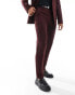 ASOS DESIGN slim fit wool mix suit trousers in burgundy twill