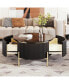 Фото #2 товара Modern Round Coffee Table With 2 Large Drawers Storage Accent Table(31.5")