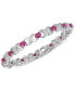 ფოტო #1 პროდუქტის Ruby (7 ct. t.w.) and Diamond Accent XO Bracelet in Sterling Silver