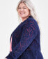 Фото #3 товара Plus Size Open-Front Pointelle Cardigan, Created for Macy's