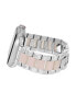 ფოტო #3 პროდუქტის Women's Pink Iridescent Acetate with Silver-Tone Alloy Link Bracelet Compatible with 42mm/44mm/45mm/Ultra/Ultra 2 Apple Watch