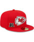 Фото #4 товара Men's Red Kansas City Chiefs Identity 59FIFTY Fitted Hat