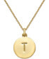 ფოტო #1 პროდუქტის 12k Gold-Plated Initials Pendant Necklace, 17" + 3" Extender