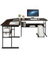 L-Shaped Computer Desk with Tiltable Tabletop