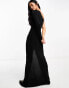 Фото #4 товара Pull&Bear one shoulder cut out maxi dress in black