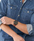 ფოტო #4 პროდუქტის Men's Defender Solar Brown Leather Strap Watch, 46mm