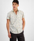 Men's Lucas Short Sleeve Button-Front Leaf Print Shirt, Created for Macy's