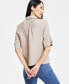 Фото #4 товара Women's Linen Twist-Hem Blouse, Created for Macy's