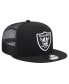 Men's Black Las Vegas Raiders Main Trucker 9FIFTY Snapback Hat