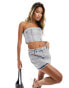 Missyempire bandeau denim top co-ord in bleach wash