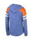 Women's Royal Distressed Florida Gators Speckled Color Block Long Sleeve Hooded T-shirt Синий, 2XL - фото #3