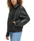 Фото #3 товара Women's Retro Faux-Leather Bomber Jacket