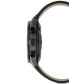 ფოტო #4 პროდუქტის Men's Summit 3 Black Leather Strap Smart Watch 42mm
