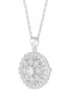 Фото #3 товара Macy's cubic Zirconia Round Locket Pendant Necklace in Sterling Silver