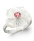 ფოტო #1 პროდუქტის Pink Tourmaline (1/4 ct. t.w.) & Mother-of-Pearl Flower Ring in Sterling Silver