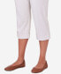 ფოტო #3 პროდუქტის Petite Garden Party Stripe Clamdigger Capri Pants with Cuffed Hem