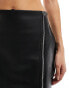 Фото #10 товара Simmi wrap front leather look mini skirt in black