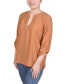 Фото #3 товара Petite Raglan Sleeve Split Neck Blouse