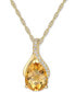 ფოტო #1 პროდუქტის Amethyst (1-1/2 ct. t.w.) & Diamond (1/20 ct. t.w.) 18" Pendant Necklace in 14k Rose Gold (Also available in Citrine, Garnet & Blue Topaz)