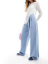 Фото #7 товара Stradivarius belted wide leg trouser in blue