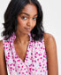 ფოტო #3 პროდუქტის Women's Sleeveless Ruffle-Neck Top, Created for Macy's