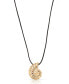 Фото #1 товара Swirled Shell Pendant Black Cord Necklace