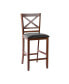 Фото #7 товара Set of 2 Bar Stools 25'' Counter Height Chairs Walnut