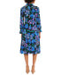 Women's Printed Ruffle-Trim Midi Dress