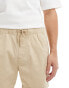 Hollister drawstring twill jogger shorts in beige