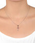Gianni Bernini Cubic Zirconia and Heart Glass Cross Pendant Necklace (0.70 ct. t.w.) in Sterling Silver
