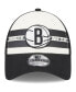 Men's Brooklyn Nets Black Stripes 9FORTY Trucker Snapback Hat