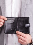 Фото #2 товара Мужское портмоне кожаное черное вертикальное на кнопке Portfel-CE-PR-PC-101L-PA.17-czarny Factory Price
