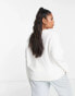 ASOS DESIGN Curve chunky v neck jumper in cream