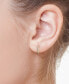 ფოტო #2 პროდუქტის EFFY® Diamond Small Double Row Hoop Earrings (1/5 ct. t.w.) in Sterling Silver or 14k Gold-Plated Sterling Silver