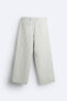 Wide-leg cotton - linen trousers