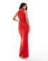 Vesper sleeveless high neck maxi dress in red