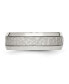 Фото #4 товара Stainless Steel Brushed Polished and Hammered 7.5mm Band Ring