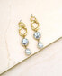 ფოტო #3 პროდუქტის Crystal Dangle Earrings in Twisted 18K Gold Plating