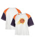 ფოტო #1 პროდუქტის Women's Cream Distressed Phoenix Suns Premier Raglan Cropped T-shirt