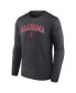 Фото #2 товара Men's Heather Charcoal Alabama Crimson Tide Campus Long Sleeve T-shirt