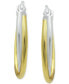 ფოტო #3 პროდუქტის Extra Small Overlap Hoop Earrings in Sterling Silver and 18k Gold-Plate, 15mm, Created for Macy's