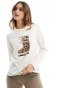 Фото #1 товара Threadbare Ski base layer printed top in ecru