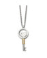 ფოტო #1 პროდუქტის Yellow IP-plated CZ Heart Key Pendant Cable Chain Necklace