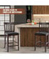 Фото #6 товара Set of 2 Bar Stools Counter Height Chairs w/ PU Leather Seat